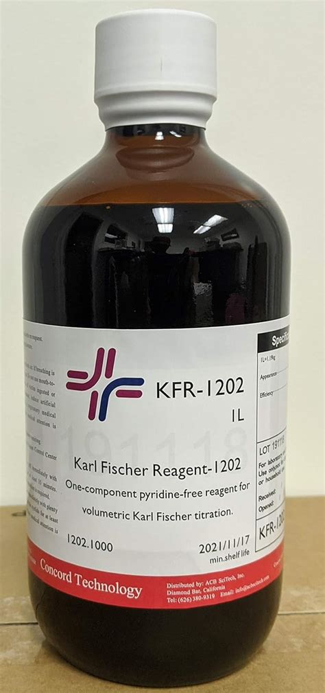 Volumetric Karl Fischer Titration inc|karl fischer titration reagent.